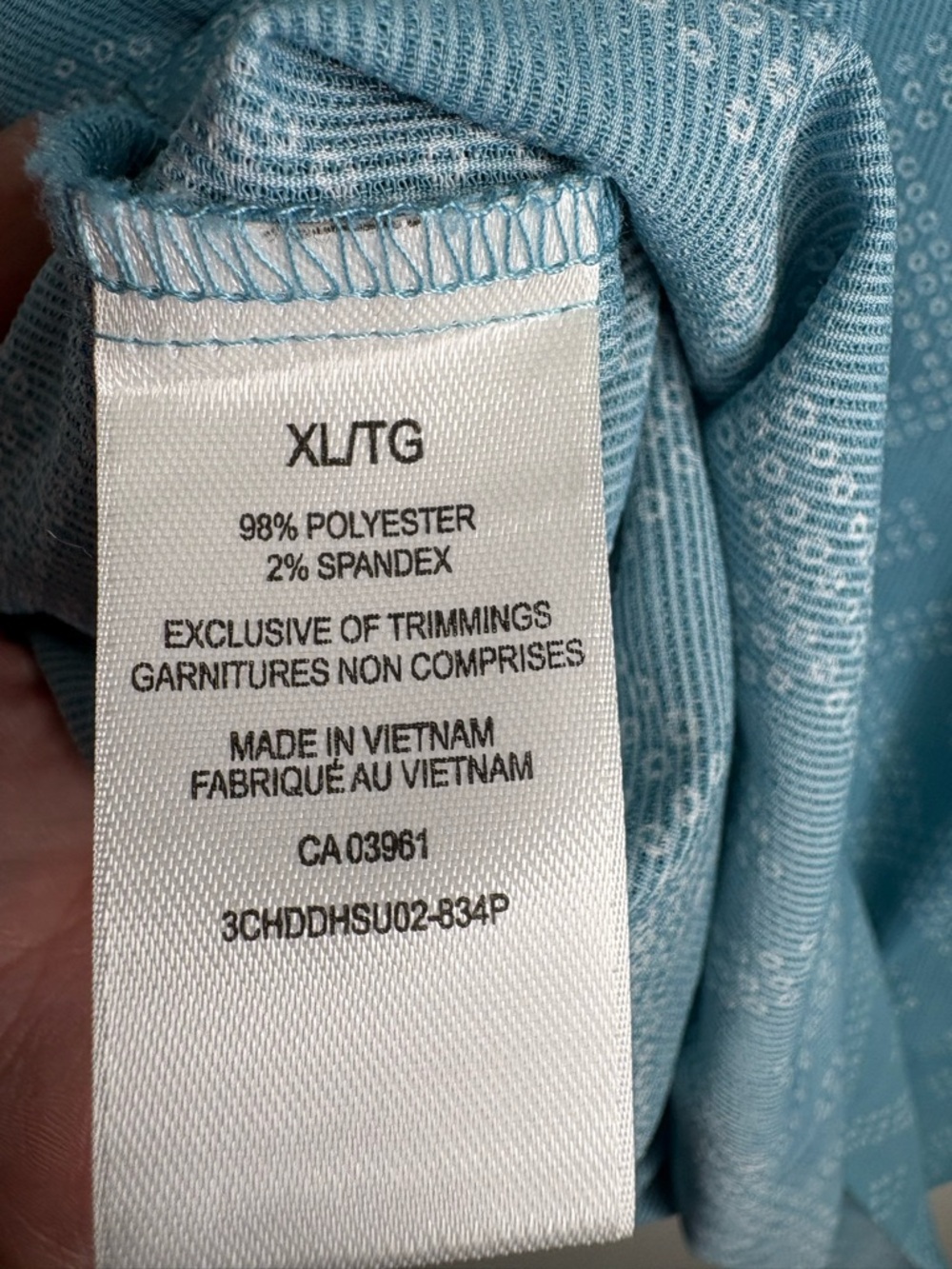Light Blue Printed Tie-Front Blouse - Picture 5 of 8